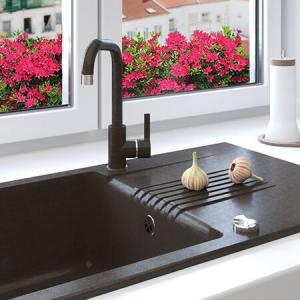 BLOOM    BLOG-   43,5 X 75,5 TEK GÖZ DAMLALIKLI GRANİT EVYE  SİYAH
