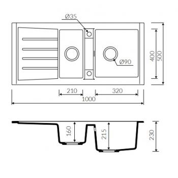 MARMORİN PROFIR 1000 1,5KO GRANİT EVYE /P_Z_071_51_1000