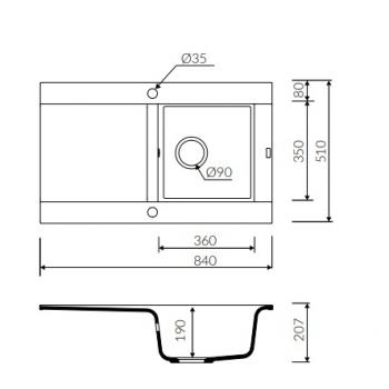 MARMORİN VOGA II 840 1KO  GRANİT EVYE